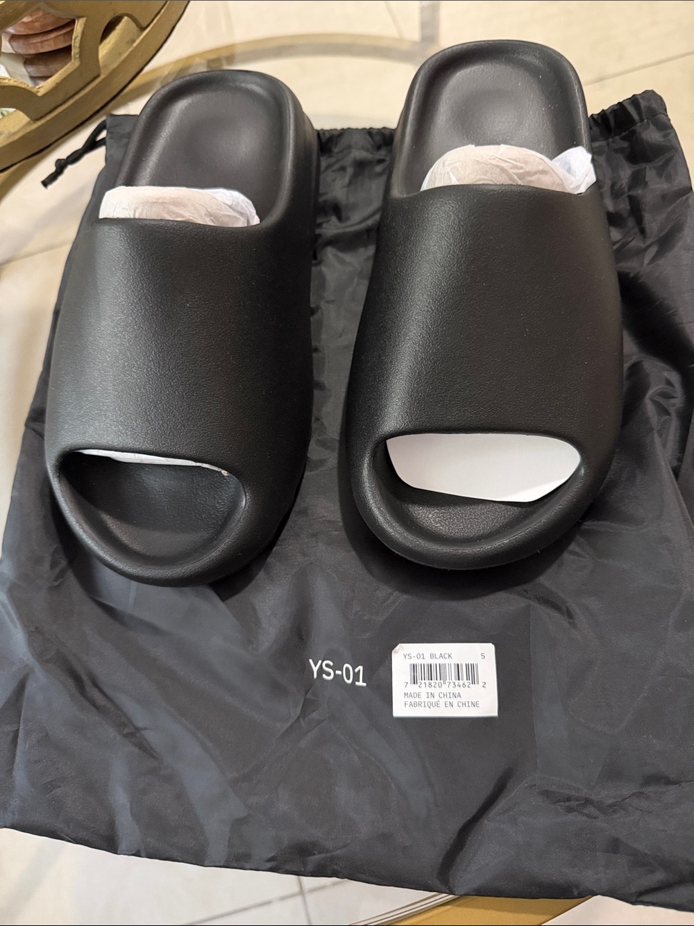 Yeezy Slide Sandals in Black